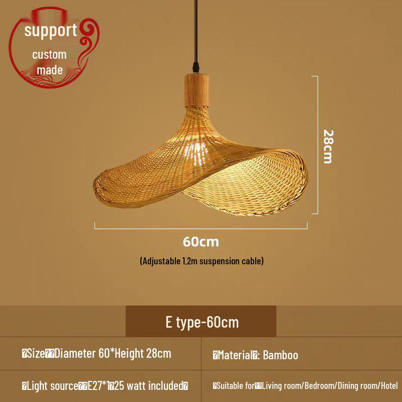 Bamboo Weaving Pendant Lamp - Zen Tea Room & Restaurant Lighting, New Chinese Style Rattan Lantern