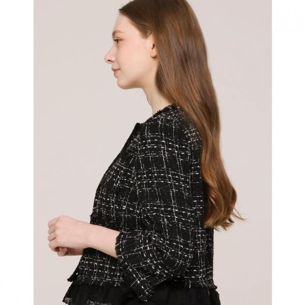 SON JUNG WAN Women Lace Frill Tweed Jacket Zdj6262011