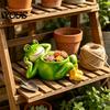 Huiswarmingscadeaus voor Tuiniers Schattige Liggende Kikker Plantenbak, Decoratieve Hars Plantenpot, Grappig Dier Tuinbeeld Container Succulenten Binnen