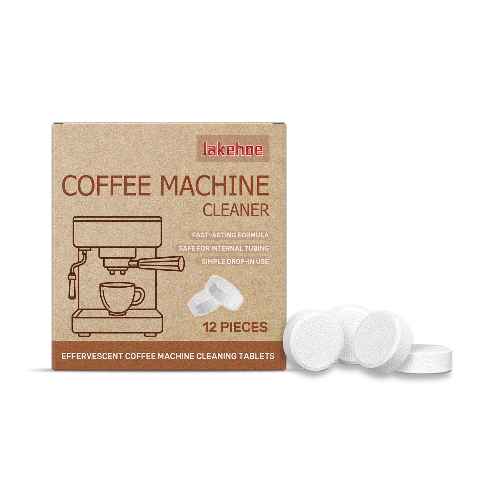 Jakehoe Coffee machine cleaning tablets Coffee machine cleaning, coffee stain and dirt maintenance, filter cleaning, effervescent tablets 12pcs