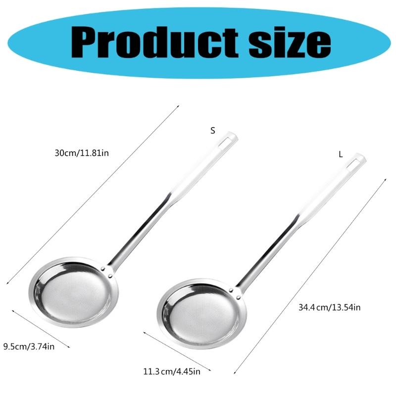 304 Stainless Steel Fine Mesh Strainer Flour Sieve Spoon Colander with Ergonomic Handle for Poached Eggs and Noodles