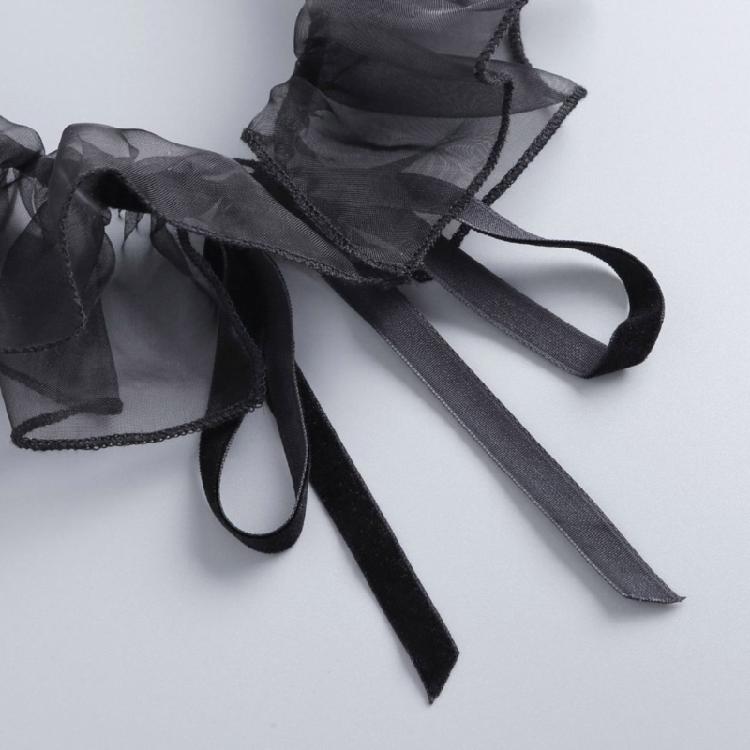 Adjustable Tie Ruffled Collar Vintage For Victorian Age Costumes and Cosplay Halloween Accessory Versatile Collar