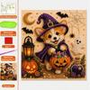 Seasonal Home Decor Projects Halloween Faux Pearl Painting Kit, Puppy Art DIY Witch Stress Relieving Hobbies Hat Bead Craft Kit for Adults And Teens,