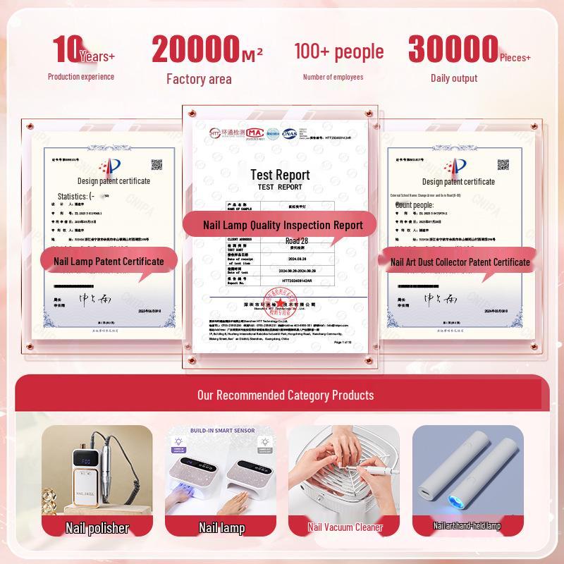 Custom Logo Rechargeable USB Nail Curing Lamp with Wearable Hand Rest and Large Gel Space.