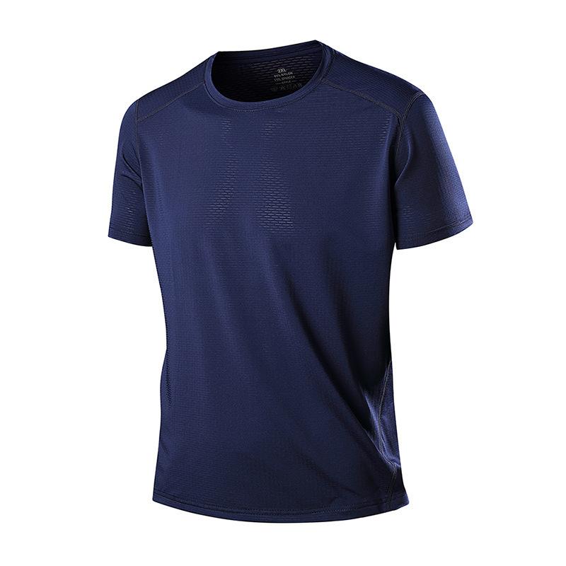 Men's Quick Drying T-shirt, Summer Plus Ice Silk Short Sleeved T-shirt, Sports Running Outdoor T-shirt