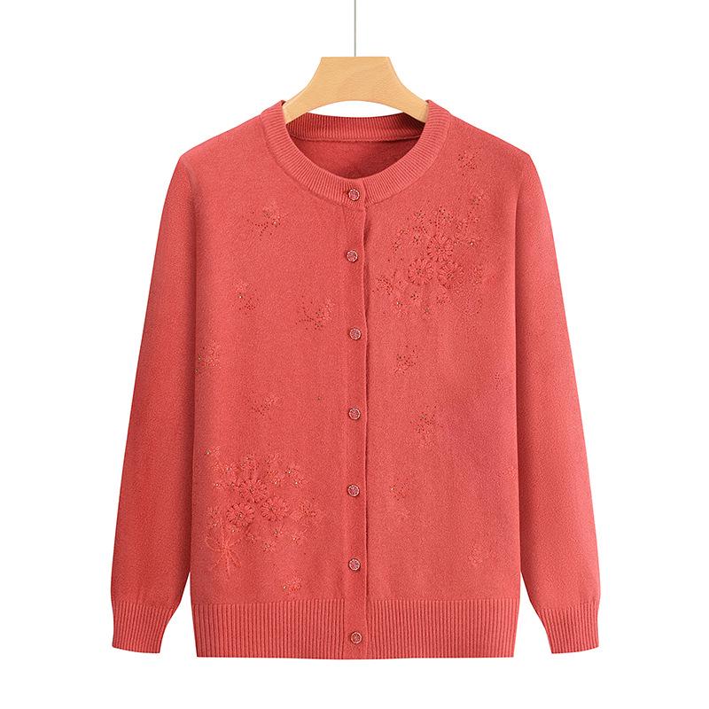 

Stylish Knitwear for Middle-Aged and Elderly Women - Spring/Autumn Loose Fit Top 3XL кавун червоний колір