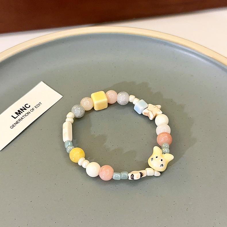 Macaron Color Series Little Elephant Ceramic Bracelet - 2023 Spring/Summer Sweet Style Versatile Jewelry
