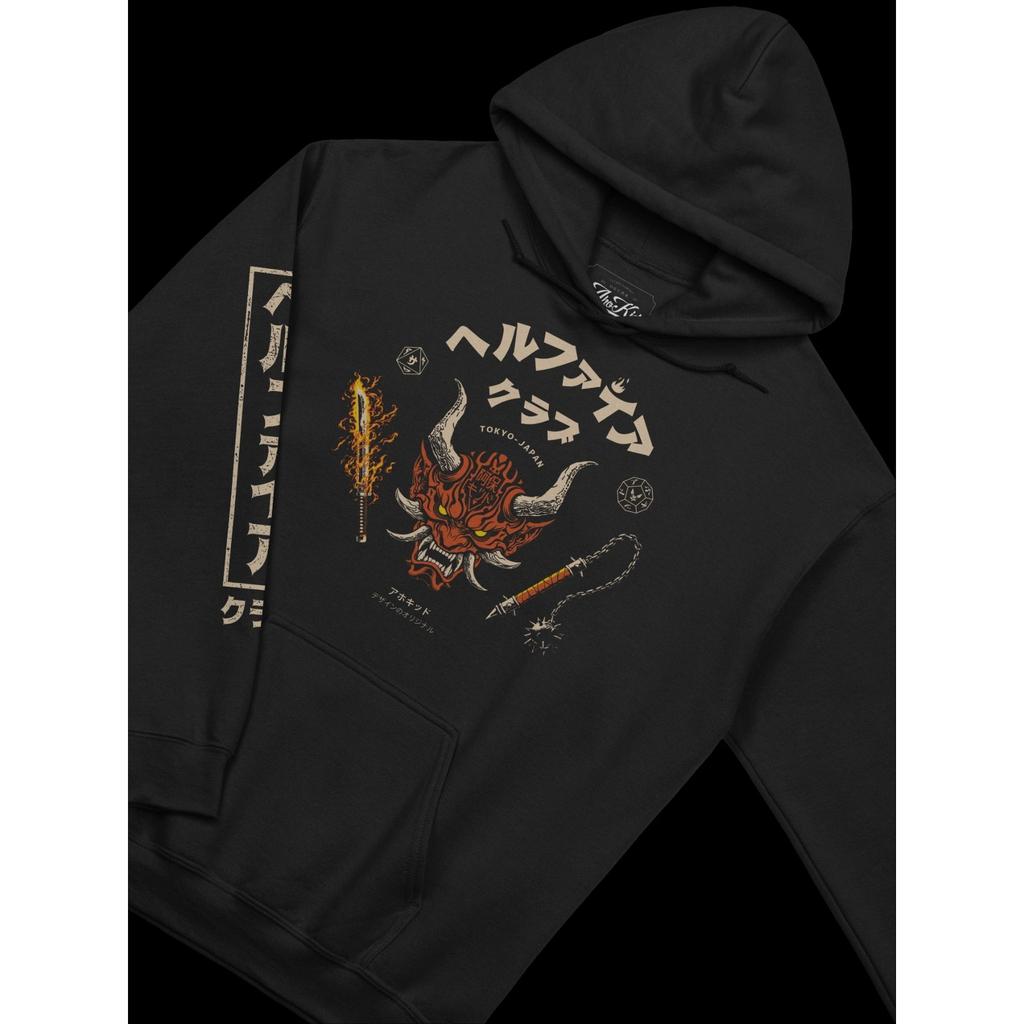 Hellfire Club Japanischer Stil Hoodie Herren Damen Herbst Winter Sweatshirt Streetwear Y2k Übergroß Klassischer Pullover Trainingsanzug Damen Herren Kleidung