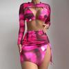 New bikin bikini tie-dye four-piece split swimsuit for women