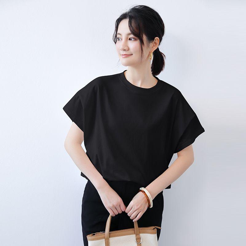 

Summer Easiest for Match Cotton Short-Sleeved T-shirt Women s Fashion Outwear round Neck Tops Casual Thin Striped Half Sleeve Bottoming Shirt Black Free size (recommendation 40.00 kg-70.00 kg