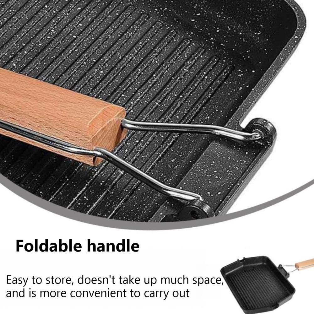 KOSUN Grill Steak Frying Pan Nonstick Outdoor Stove Griddle The Egg Grill Square Pan Non Stick Frying Pans Bbq Roasting Pan