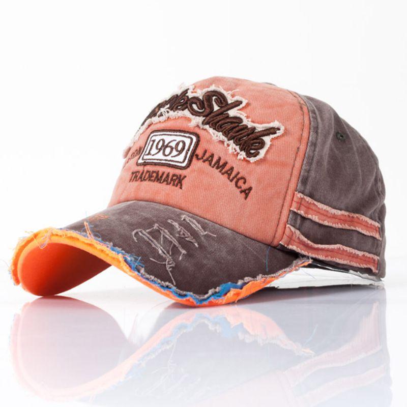 Vintage Embroidered Raw-brims Baseball Cap For Unisex