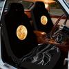 2pcs Golden Moon Mountains Night Sky Pattern Car Seat Covers | Washable, Easy To Install, Universal Fit For Sedan And SUV Front