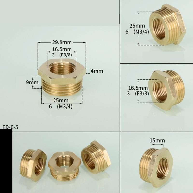 Měděný adaptér 3/8 NPT vnitřní x 3/4 GHT vnější závitový konektor Těsnící konstrukce Adaptér potrubí pro domácí vodovodní instalace