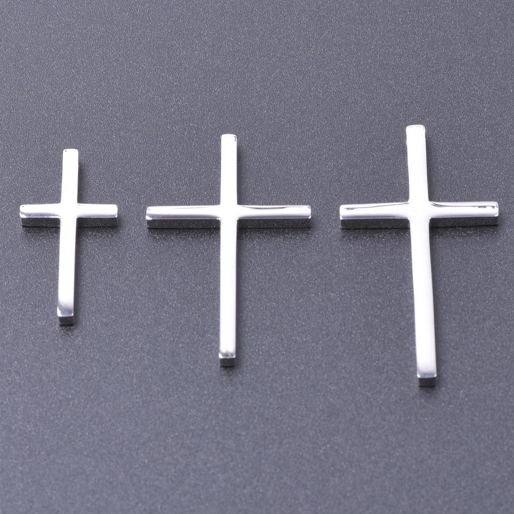 3pcs Cross Pendant Stainless Steel Charms For Jewelry Making Necklace Anklets Handmade Glossy Crosses Accessories Earrings Charm
