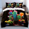 Colorful cactus plant pattern. Bedding sets Duvet cover sets Duvet covers Pillowcases(1* Duvet Cover 2* Pillowcases without duvet insert)