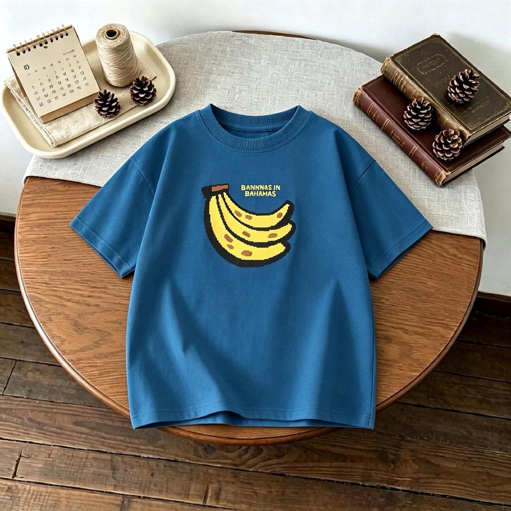 17 Age Childrens Clothes Short Sleeve Tops Tees Printed Fruit Fashion Baby Girls Tshirt Crewneck Casual Loose Simple Tshirts
