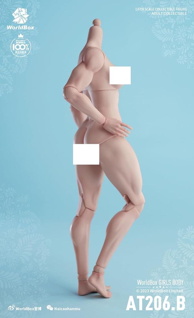 [TOYBARJAPAN] 1/6 Scale Action Figure Worldbox AT206 Muscle Version Pearl White Skin Female Body (Head and Clothes Not Included) (B)