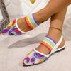 Large Size Sandals Women's 2025 Summer New Mesh Casual and Versatile Color Flat Sandals