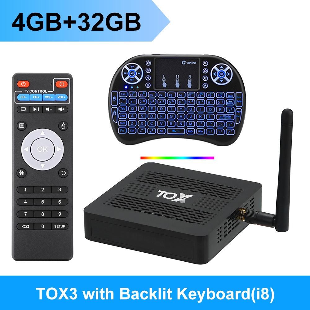 

TOX3 Смарт ТВ-бокс Android 11 4 ГБ 32 ГБ Amlogic S905X4 Двойной Wi-Fi 1000M BT4.1 Поддержка AV1 4K 60 кадров/с Медиаплеер 4G32G&I8