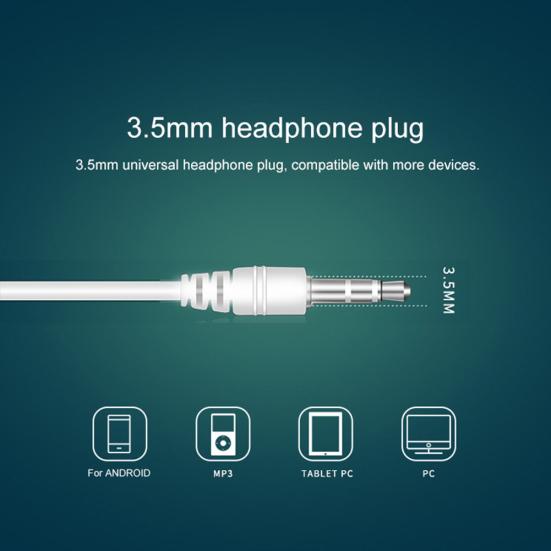 Universal Candy Color 3,5 mm plugg in-ear kablede hodetelefoner for telefon MP3 bærbar PC