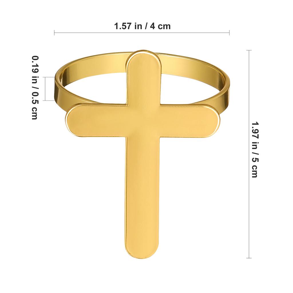 4Pcs Cross Napkin Rings Artistic Table Decor Secure Holders for Various Occasions Festivals Weddings Hotels Metal Set