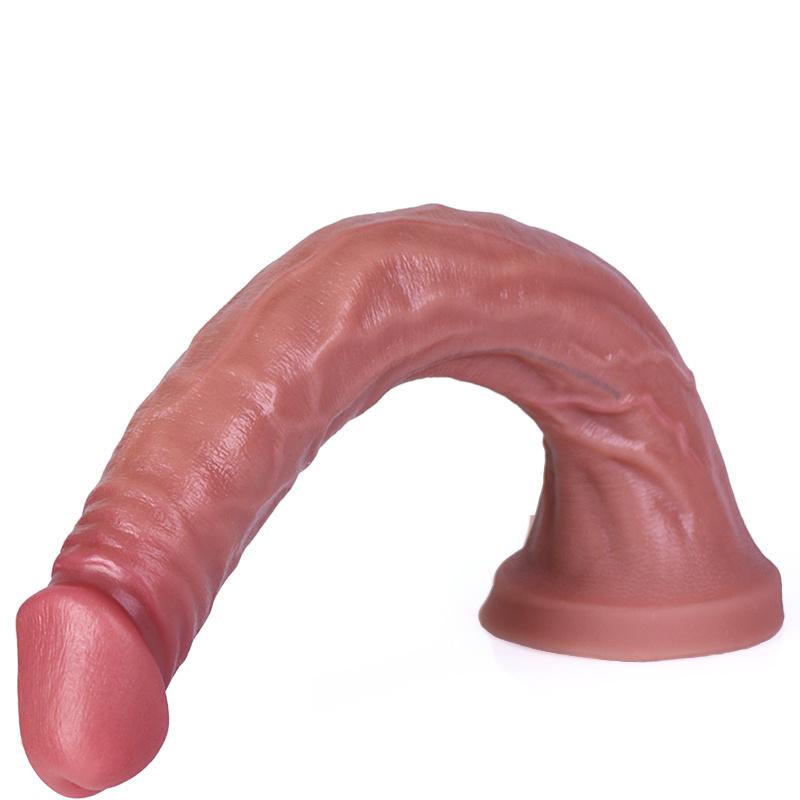 14.56 Inch Realistic Silicone Dildo Extra Long Soft Skin Feel Vein Texture Strong Suction Cup Body Safe Liquid Silicone Adult Toy