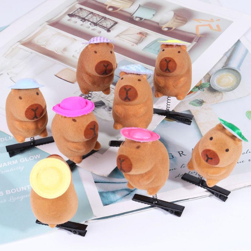 10 Stück Cartoon-Tier Capybara 3D Haarspange Haarnadeln für Kinder Mädchen Geburtstagsparty Mitgebsel Babyparty Schmuck Geschenke Piñata Füllstoffe