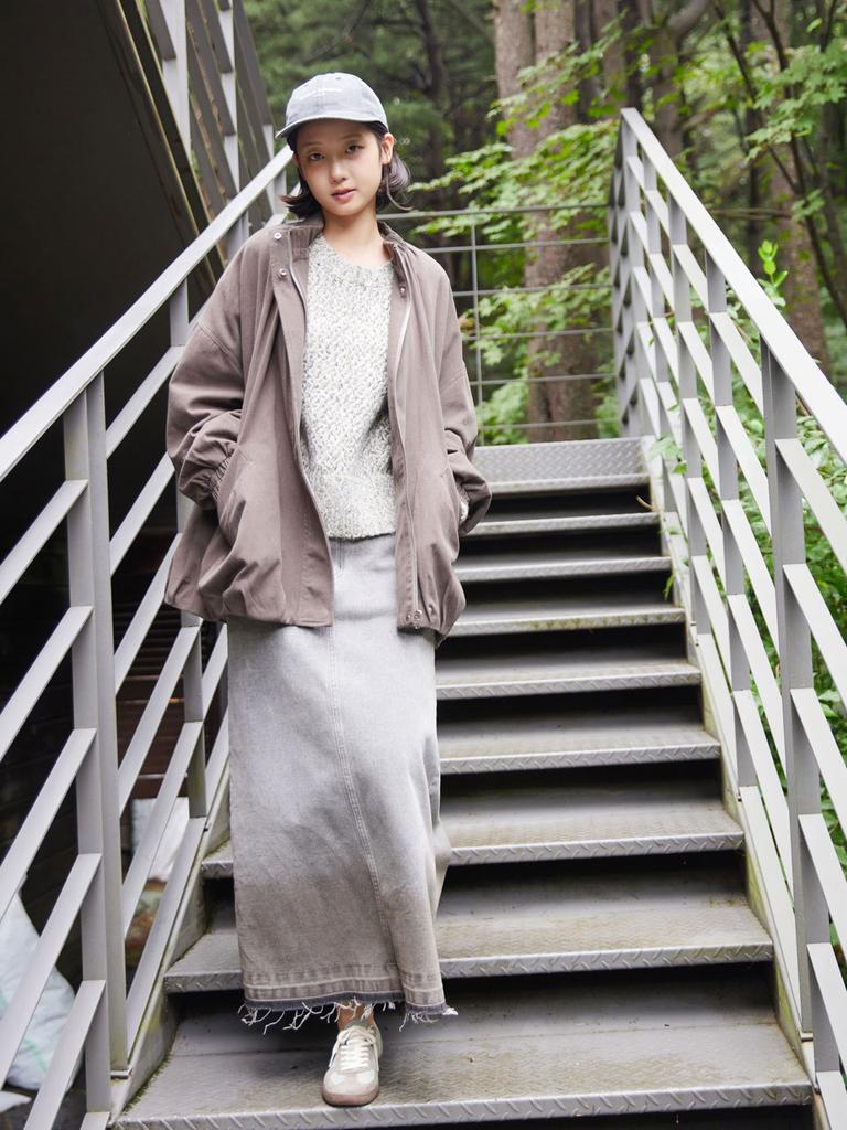 AYIHOLIC CASHMERE Deep-Dyed Vintage Long Skirt