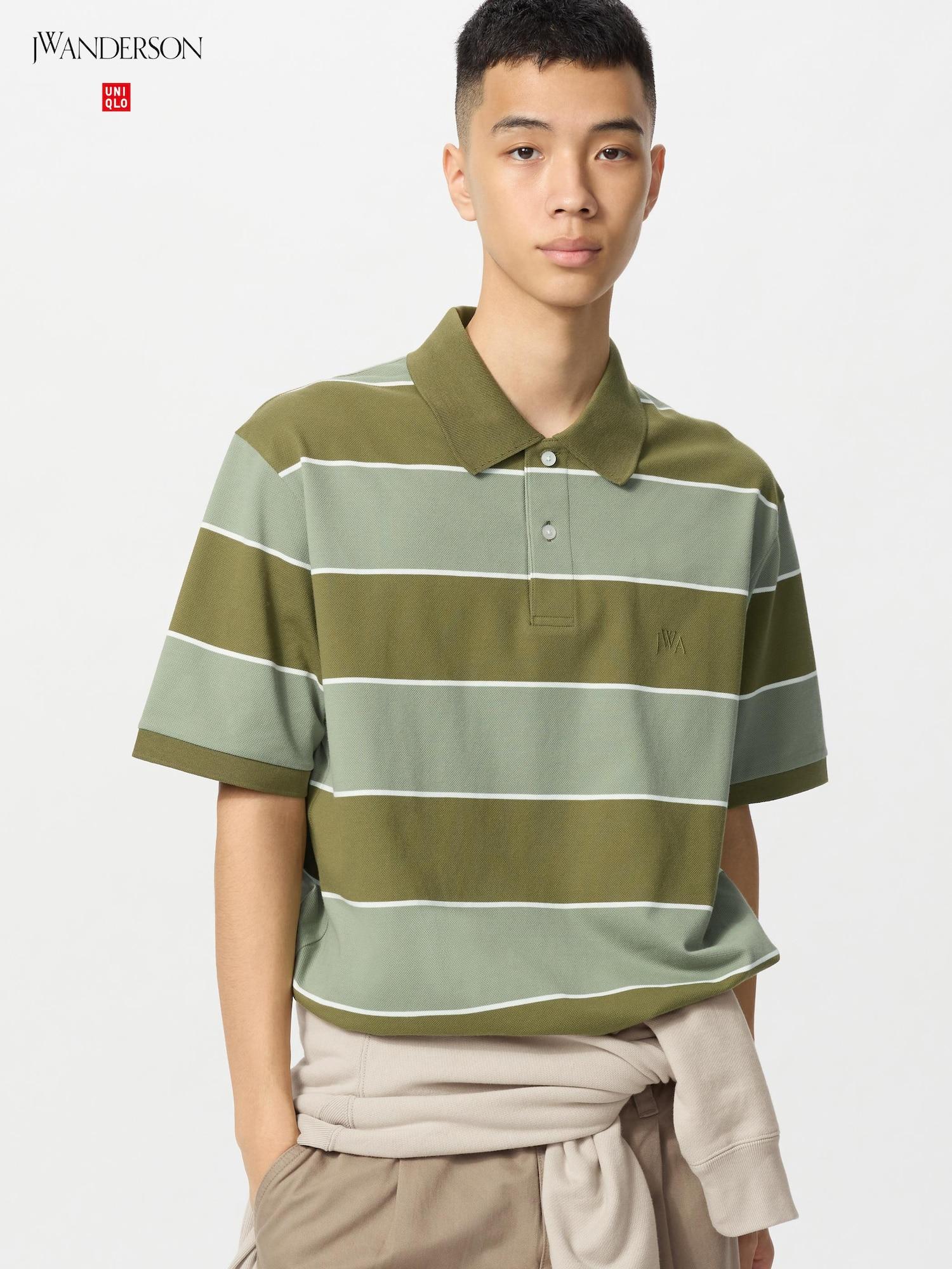 

Полосатая рубашка поло пике Dry Uniqlo Широкая