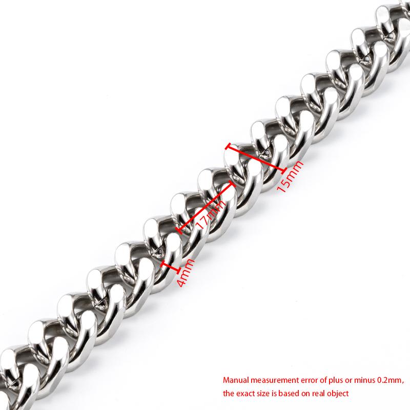 High Quality Heavy 14mm Width Stainless Steel Cuban Chains Super Wide Metal Hip Pop Necklace Hypoallergenic Jewelry Component