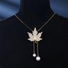 Winter hot-selling maple leaf sweater chain women's simple long necklace pendant jewelry clothes accessories