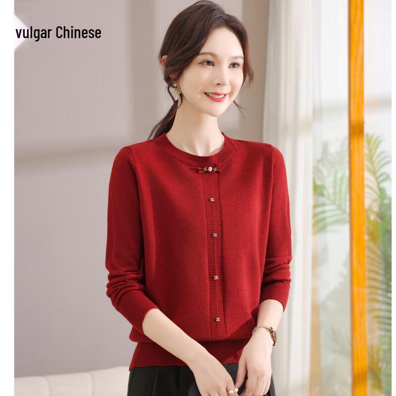 Damenmode für mittleres Alter Einfarbiger Strickpullover