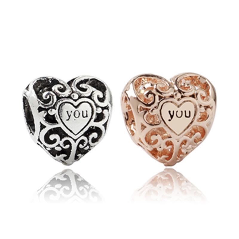 Koraliki ze stopu w kształcie serca DIY, zawieszki, akcesoria