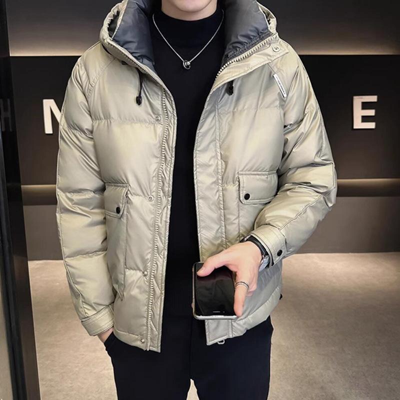 Men's Down Jacket Workwear Hooded Cotton-padded Jacket Casual and Thick Cotton-padded Jacket for Autumn and Winter