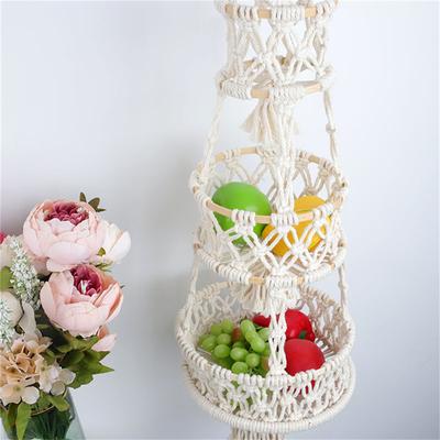 Hanging Basket Hollow Woven Cotton Rope Handmade Storage Flowerpot Net Plant Hanger for Home Garden Decoration Organizer
