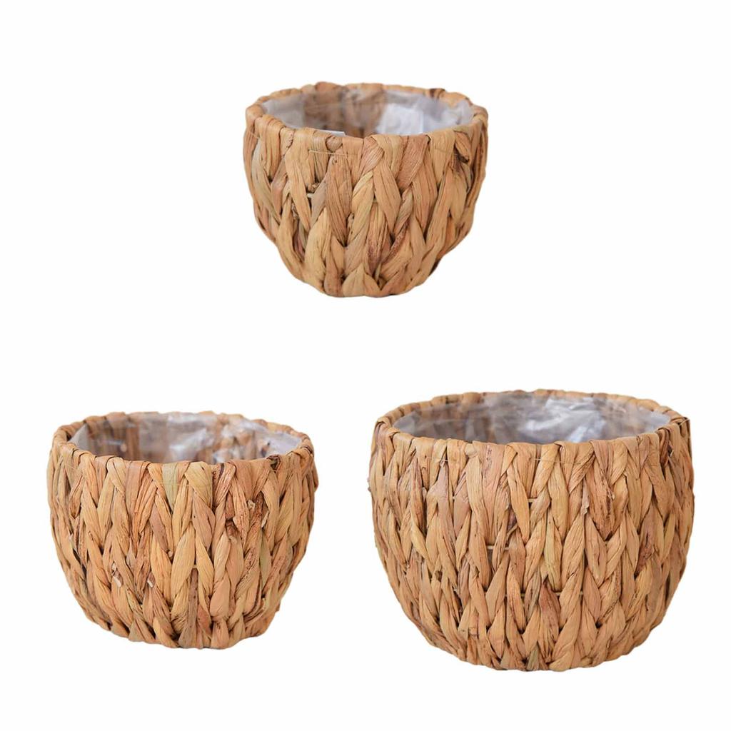 Decorative Plant Holder Balcony Flower Pots with Plastic Lining Waterproof Liner Planter Basket for Indoor and Outdoor