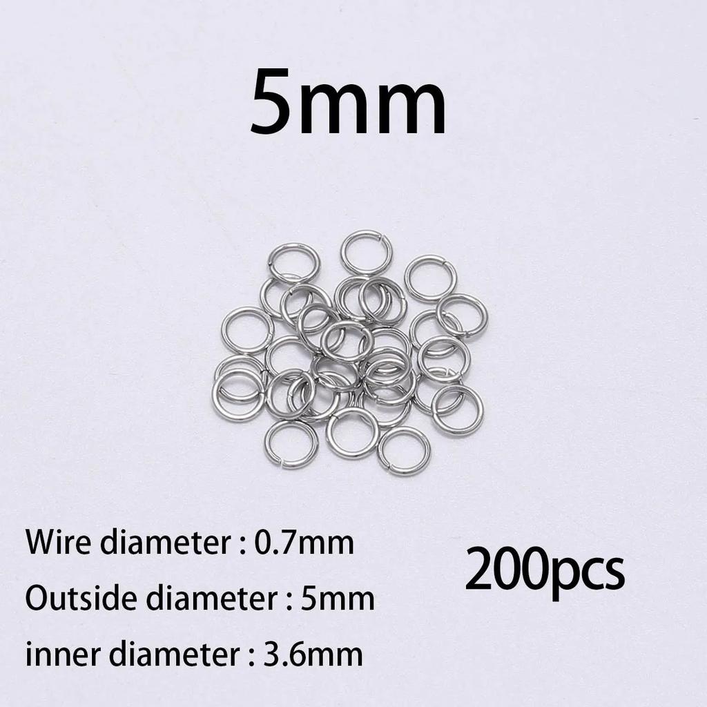 200pcs High Quality Gold Rhodium Jump Rings For DIY Jewelry Making Supplies Findings and Necklace Earring Repairs Accessories