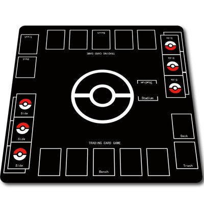 Fully Sewn Rubber Playmat for Two Perfect for TCG Premium Playmat with Waterproof Storage Players, Battles. Pokémon Non-slip, Bag, 60x60cm.