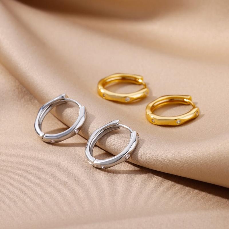 Geometric Hoop Earrings for Women Fashionable Square Ear Rings Exaggerated Ear Pendants Elegant Evening Party Jewelry