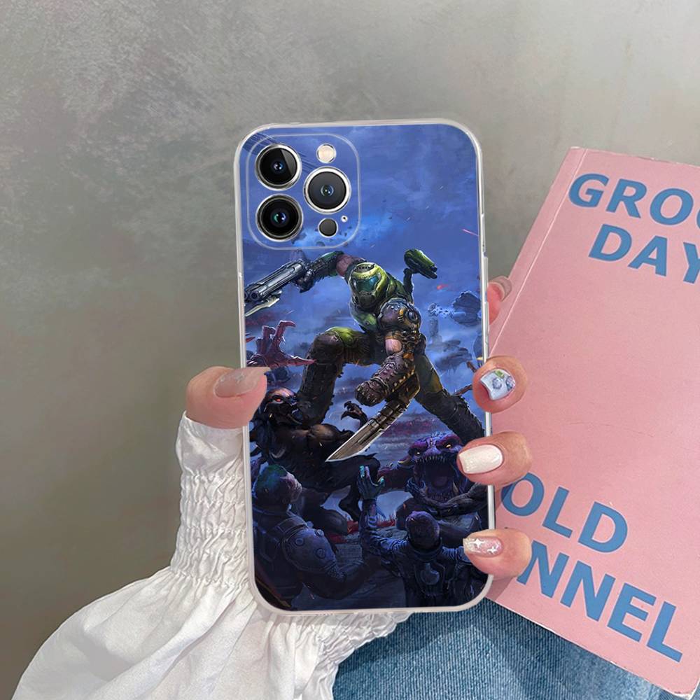 Cool Game H-DOOM Eternal-S Phone Case For iPhone 17 16 15 14 13 11 12 Pro Max 16 Plus Transparent