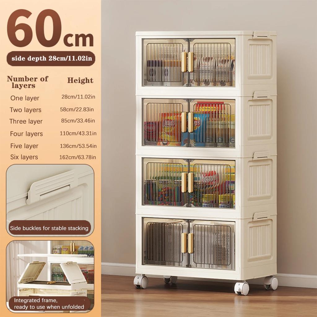Skládací úložná skříňka 1-6 polic s kolečky Velkokapacitní úložná skříň Úložný box Organizér na oblečení Úložný kontejner