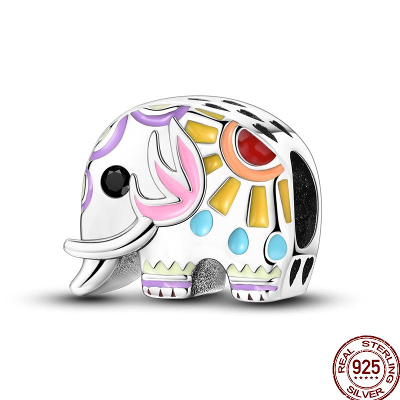 Copper Magician Circus Playing Cards Teddy Bear Charm Beads Suitable Fit Pan Original Bracelet Diy Jewelry