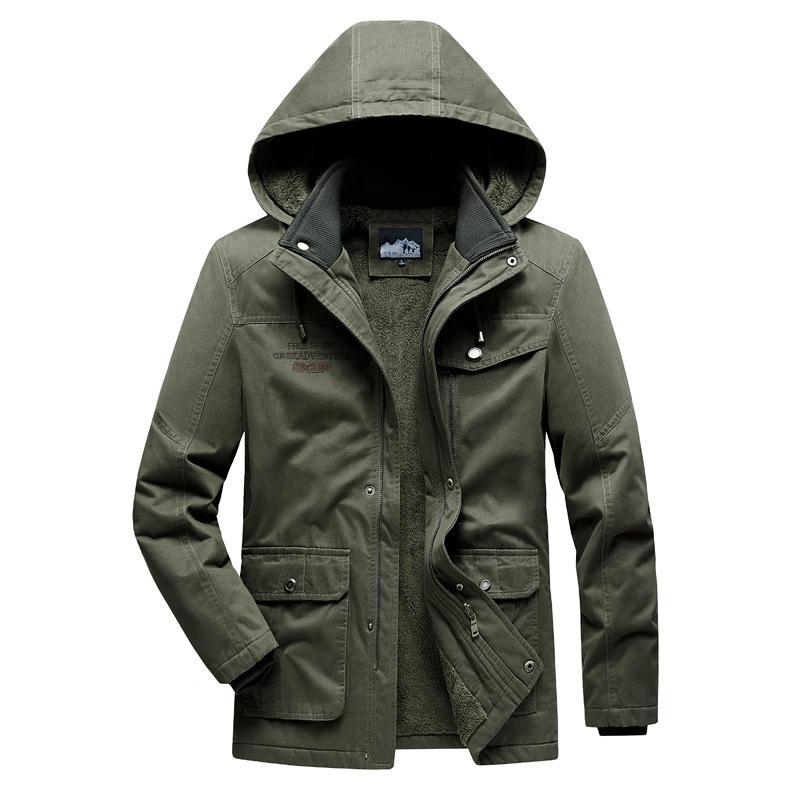 Autumn and winter new 2025 cotton jacket men's mid-length winter jacket winter plus size casual cotton jacket men's trendy cotton clothes