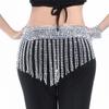 New Tassel Belly Dance Waist Chain Hollow Elastic Latin Dance Triangle Scarf Hand-Beaded Waist Scarf Dance Performances
