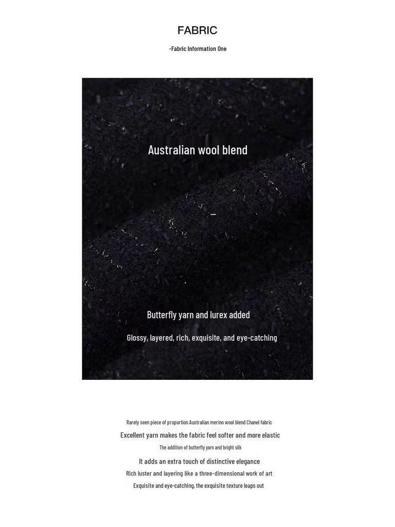 Marken-Boutique Herbst/Winter 2025 Lurex-Wolle Tweed Kurzmantel