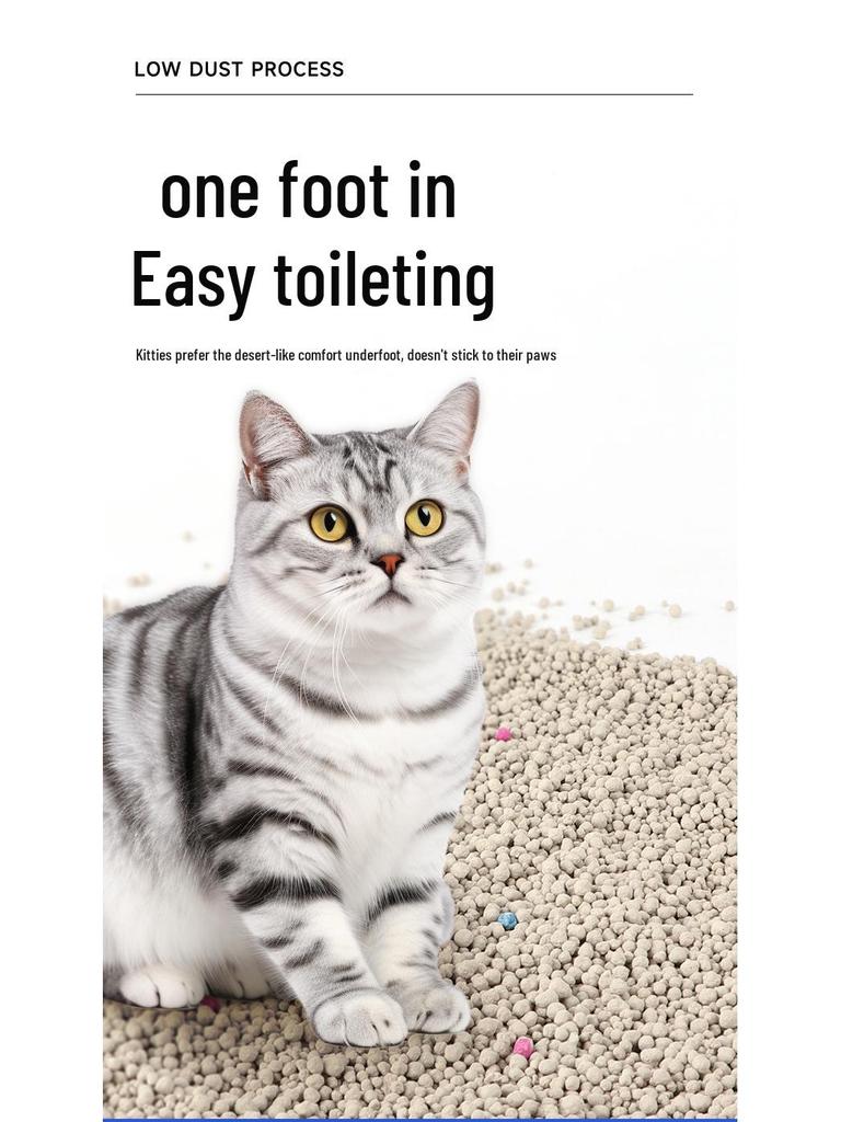 Bentonite Deodorizing Cat Litter, Low Dust, 40 Jin, Large Bag, Mineral Sand, 20 Jin