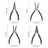 HFS(R) 4-Piece Snap Ring Pliers Set, Tools for Work and Repair, Total Length 180mm