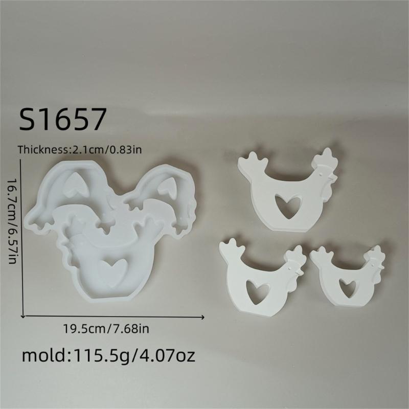 Hen Chicken Silicone Candle Molds for Candle Soap Gypsum Decoration Temperature Resistant Epoxy Resin Molds for Craft