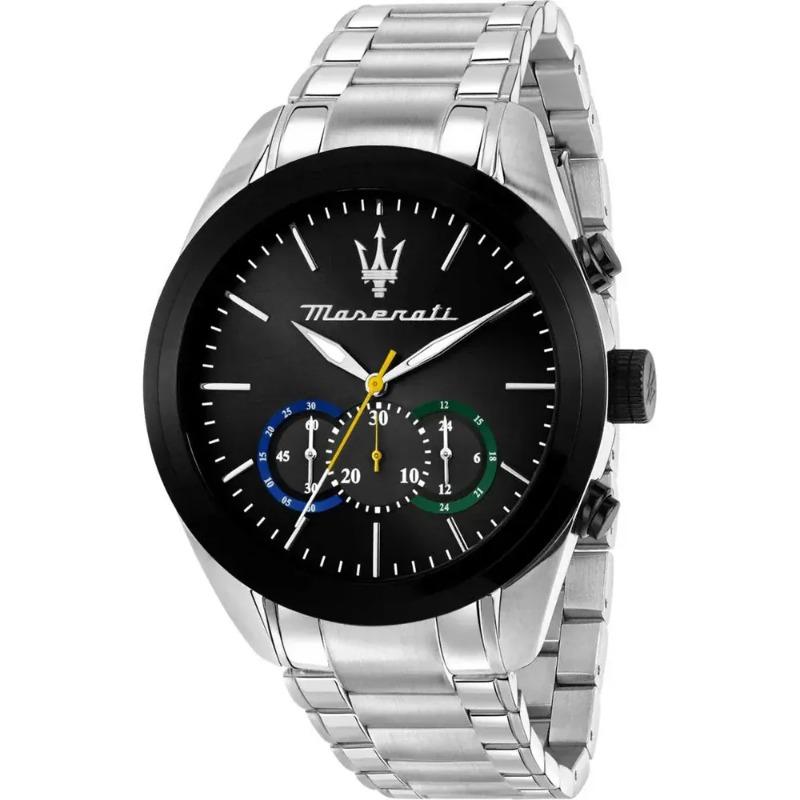 Maserati Traguardo Black Stainless steel / Silver Men s Chronograph Quartz R8873612061 чёрный